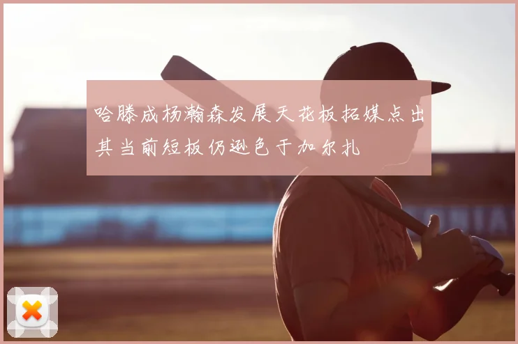 哈滕成杨瀚森发展天花板拓媒点出其当前短板仍逊色于加尔扎